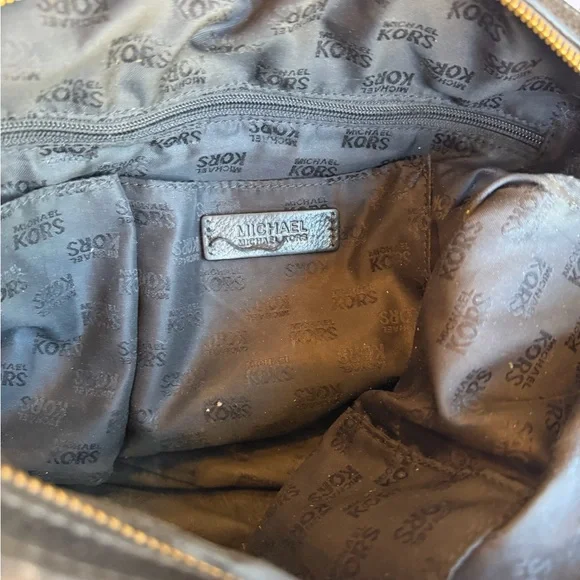 Michael Kors BEDFORD Small Satchel MK Monogram Jacquard Black Y2k Tote Logo - Picture 12 of 16